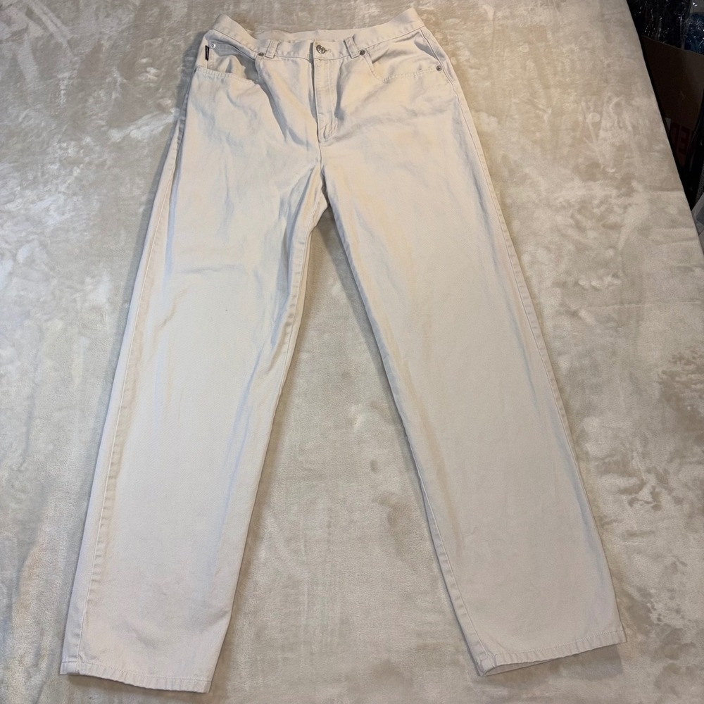 Lauren Ralph Lauren Tan Cotton Straight Leg High Waisted Pants Size 10